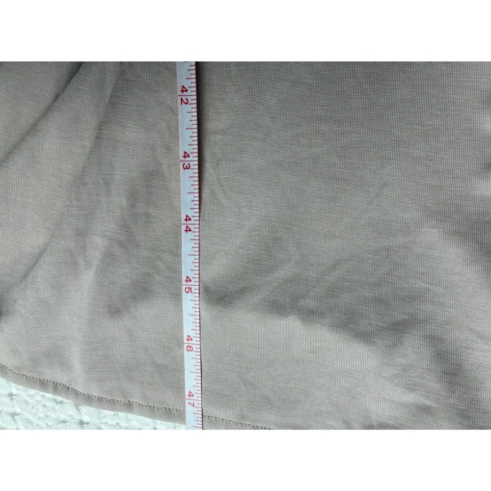 NWT Meshki Anders Dress Women S Taupe Button Front Midi Quiet Luxury Minimalist - Picture 11 of 11